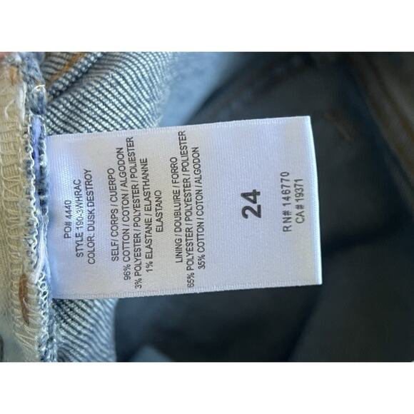 NWT RE/DONE ORIGINALS High Rise Ankle Crop Jean in Dusk Destroy Size 24 - Picture 14 of 16